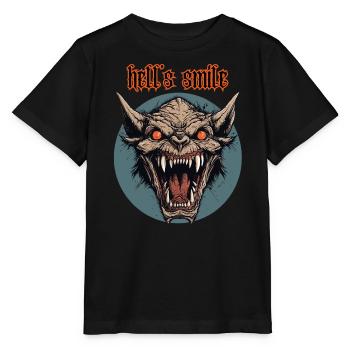 Tête d’orc démoniaque, sourire de l’enfer - T-shirt bio MINI CREATOR Stanley/Stella Enfant - noir - Devant - Mikhail (115cm)