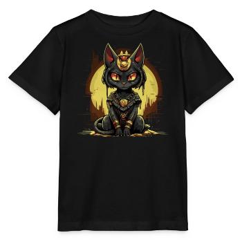 Chat du temple du pharaon - T-shirt bio MINI CREATOR Stanley/Stella Enfant - noir - Devant - Mikhail (115cm)