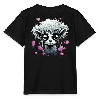 Lustiges Grufti Schaf - Stanley/Stella Kinder T-Shirt MINI CREATOR  - Schwarz - Vorne - Mikhail (115cm)