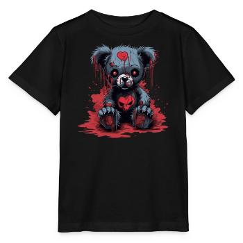 Ours en peluche mignon et effrayant - T-shirt bio MINI CREATOR Stanley/Stella Enfant - noir - Devant - Mikhail (115cm)