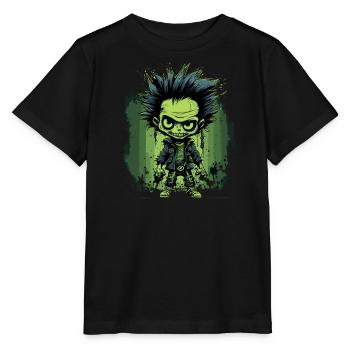 Funny Green Zombie Punk - Stanley/Stella MINI CREATOR Kids’ T-Shirt - black - Front - Mikhail (115cm)
