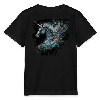 Einhorn Phantasie - Stanley/Stella Kinder T-Shirt MINI CREATOR  - Schwarz - Vorne - Mikhail (115cm)