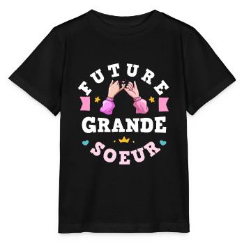Future Grande Sœur Annonce Grossesse Fille - T-shirt bio MINI CREATOR Stanley/Stella Enfant - noir - Devant - Mikhail (115cm)