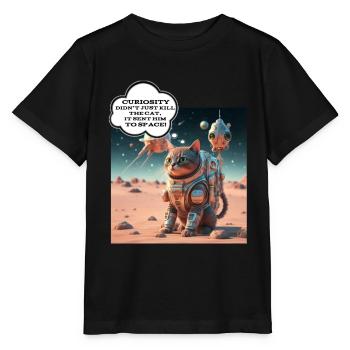 Curiosity kill cat - Stanley/Stella Kinder T-Shirt MINI CREATOR  - Schwarz - Vorne - Mikhail (115cm)