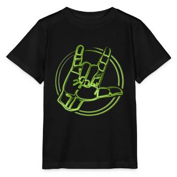 I LOVE YOU - Design avec la langue des signes allemande - T-shirt bio MINI CREATOR Stanley/Stella Enfant - noir - Devant - Mikhail (115cm)