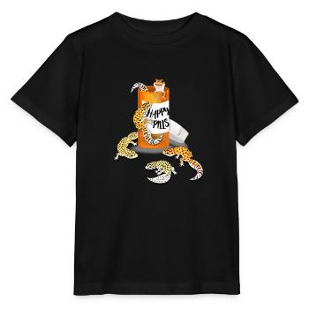 Leopardgecko - Stanley/Stella Kinder T-Shirt MINI CREATOR  - Schwarz - Vorne - Mikhail (115cm)