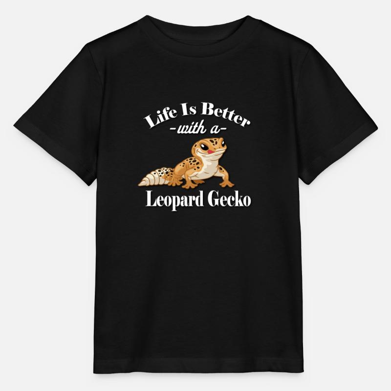 Leopard Gecko - Stanley/Stella MINI CREATOR Kids’ T-Shirt - black