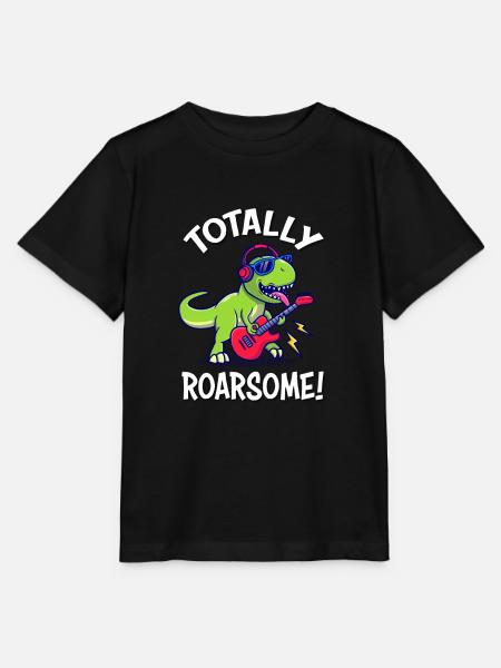 Brüllender Dinosaurier - Stanley/Stella Kinder T-Shirt MINI CREATOR - Schwarz