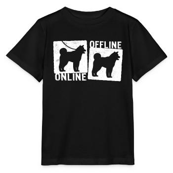 Online Offline - Akita Dog Dog Leash - Stanley/Stella MINI CREATOR Kids’ T-Shirt - black - Front - Mikhail (115cm)
