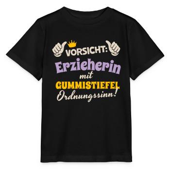 Erzieherin Weihnachten stiefel Ordnungssinn - Stanley/Stella Kinder T-Shirt MINI CREATOR  - Schwarz - Vorne - Mikhail (115cm)