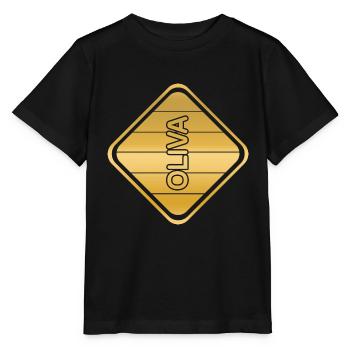 Prénom Oliva - T-shirt bio MINI CREATOR Stanley/Stella Enfant - noir - Devant - Mikhail (115cm)
