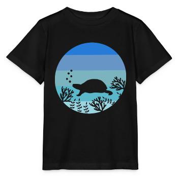 Zoo Animal Lovers Ocean Animal Retro Turtle - Stanley/Stella MINI CREATOR Kids’ T-Shirt - black - Front - Mikhail (115cm)