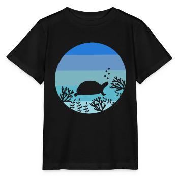 Sea Animal Ocean Animal Gift Retro Turtle - Stanley/Stella MINI CREATOR Kids’ T-Shirt - black - Front - Mikhail (115cm)