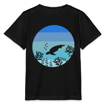 Marine Biology Marine Animal Retro Turtle - Stanley/Stella MINI CREATOR Kids’ T-Shirt - black - Front - Mikhail (115cm)