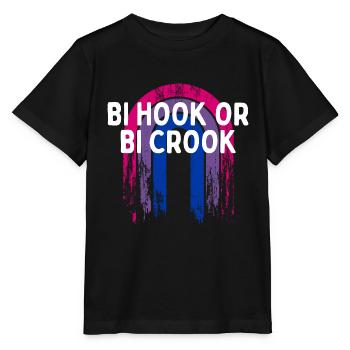 Bi Hook ou Bi Crook Bisexuel LGBTQ Bi Pride LGBT - T-shirt bio MINI CREATOR Stanley/Stella Enfant - noir - Devant - Mikhail (115cm)