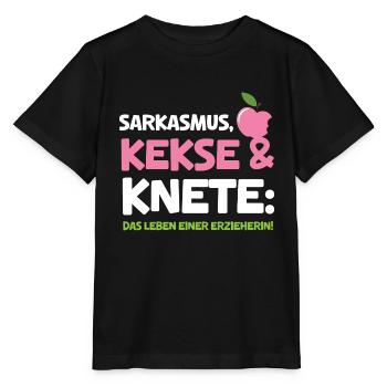 Erzieherin Kita Sarkasmus Kekse Knete Leben - Stanley/Stella Kinder T-Shirt MINI CREATOR  - Schwarz - Vorne - Mikhail (115cm)