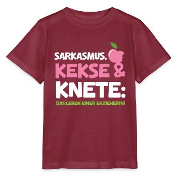 Erzieherin Kita Sarkasmus Kekse Knete Leben - Stanley/Stella Kinder T-Shirt MINI CREATOR  - Burgunderrot - Vorne - Kain (125cm)