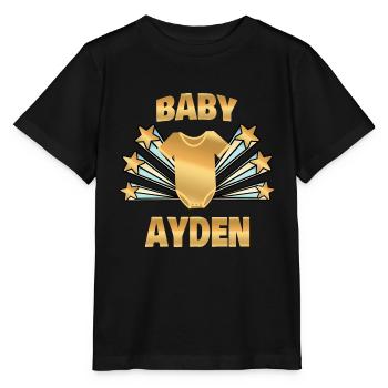 Ayden enceinte - T-shirt bio MINI CREATOR Stanley/Stella Enfant - noir - Devant - Mikhail (115cm)