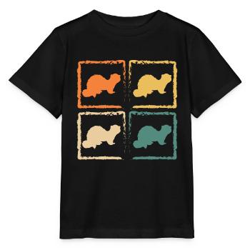 Retro Weasel Ferret Lover Vintage Cute - Stanley/Stella Kinder T-Shirt MINI CREATOR  - Schwarz - Vorne - Mikhail (115cm)