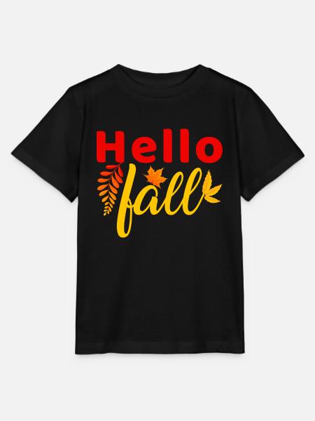 Herbst Hello Fall - Stanley/Stella Kinder T-Shirt MINI CREATOR - Schwarz