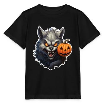 Loup d’Halloween - T-shirt bio MINI CREATOR Stanley/Stella Enfant - noir - Devant - Mikhail (115cm)