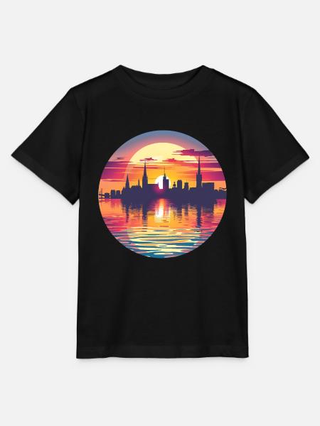 Bochum Skyline - Stanley/Stella Kinder T-Shirt MINI CREATOR  - Schwarz