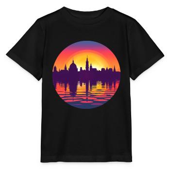 Halle Skyline - Stanley/Stella Kinder T-Shirt MINI CREATOR  - Schwarz - Vorne - Mikhail (115cm)