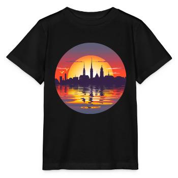 Ligne d’horizon de Kiel - T-shirt bio MINI CREATOR Stanley/Stella Enfant - noir - Devant - Mikhail (115cm)