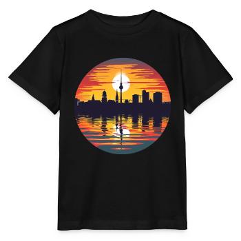 Karlsruhe Skyline - Stanley/Stella Kinder T-Shirt MINI CREATOR  - Schwarz - Vorne - Mikhail (115cm)