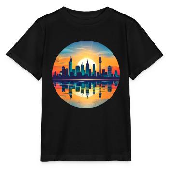 Ligne d’horizon de Leverkusen - T-shirt bio MINI CREATOR Stanley/Stella Enfant - noir - Devant - Mikhail (115cm)