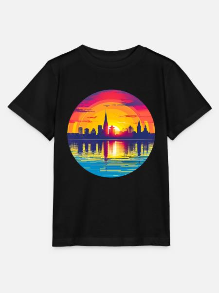 Ludwigshafen Skyline - Stanley/Stella Kinder T-Shirt MINI CREATOR - Schwarz