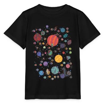 Space Planet Galaxy Graphic - Stanley/Stella MINI CREATOR Kids’ T-Shirt - black - Front - Mikhail (115cm)