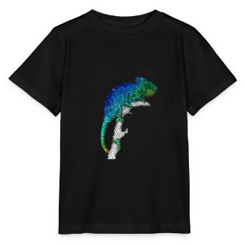 Chameleon colorful colored - Stanley/Stella MINI CREATOR Kids’ T-Shirt - black - Front - Mikhail (115cm)