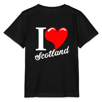 J'aime l'Ecosse. J'aime l'Ecosse. - T-shirt bio MINI CREATOR Stanley/Stella Enfant - noir - Devant - Mikhail (115cm)