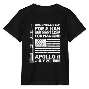 Mond Mondlandung 1969 Apollo 11 - Stanley/Stella Kinder T-Shirt MINI CREATOR  - Schwarz - Vorne - Mikhail (115cm)