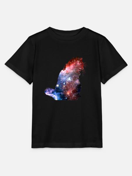 Katze Katzen Universum Sterne Galaxie - Stanley/Stella Kinder T-Shirt MINI CREATOR - Schwarz