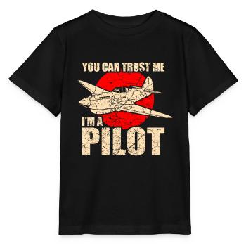 Aviateur pilote volant - T-shirt bio MINI CREATOR Stanley/Stella Enfant - noir - Devant - Mikhail (115cm)