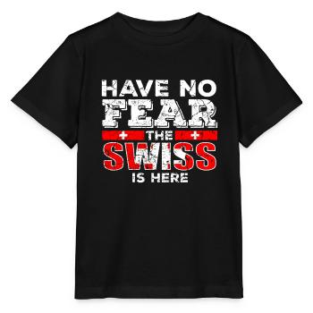 Suisse suisse suisse drapeau - T-shirt bio MINI CREATOR Stanley/Stella Enfant - noir - Devant - Mikhail (115cm)