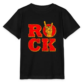 Rock Musik Handzeichen - Stanley/Stella Kinder T-Shirt MINI CREATOR  - Schwarz - Vorne - Mikhail (115cm)