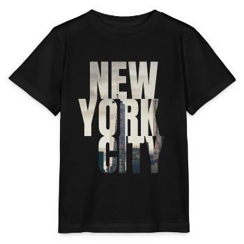 New York Manhattan Skyline - Stanley/Stella Kinder T-Shirt MINI CREATOR  - Schwarz - Vorne - Mikhail (115cm)