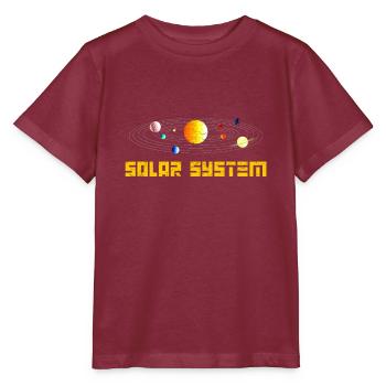 système solaire - T-shirt bio MINI CREATOR Stanley/Stella Enfant - bordeaux - Devant - Kain (125cm)