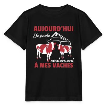 Kuh Shirt • Meine Kühe • Geschenkkuh - Stanley/Stella Kinder T-Shirt MINI CREATOR  - Schwarz - Vorne - Mikhail (115cm)