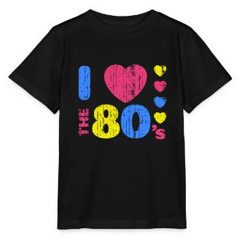 Eighties 80s 1980s vintage 1980 Party Love - Stanley/Stella MINI CREATOR Kids’ T-Shirt - black - Front - Mikhail (115cm)
