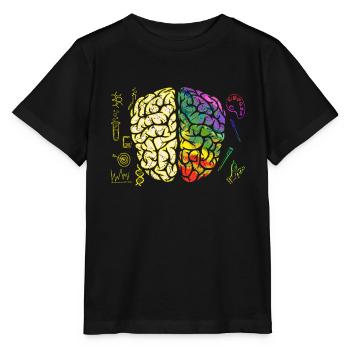 Cerveau cerveau cerveau moitié analytique créatif - T-shirt bio MINI CREATOR Stanley/Stella Enfant - noir - Devant - Mikhail (115cm)