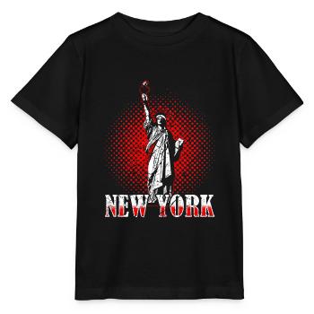 New York Freiheitsstatue - Stanley/Stella Kinder T-Shirt MINI CREATOR  - Schwarz - Vorne - Mikhail (115cm)