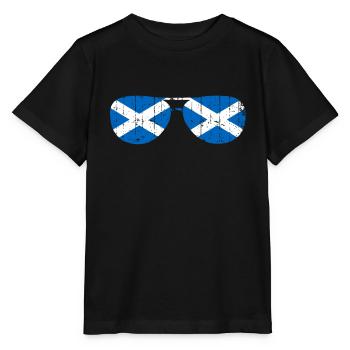 Schottland Schotte Flagge Sonnenbrille - Stanley/Stella Kinder T-Shirt MINI CREATOR  - Schwarz - Vorne - Mikhail (115cm)