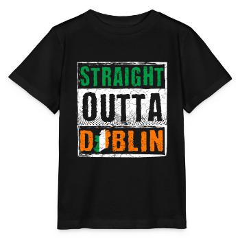 Straight Outta Dublin - T-shirt bio MINI CREATOR Stanley/Stella Enfant - noir - Devant - Mikhail (115cm)