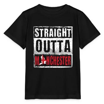 Straight Outta Manchester - T-shirt bio MINI CREATOR Stanley/Stella Enfant - noir - Devant - Mikhail (115cm)