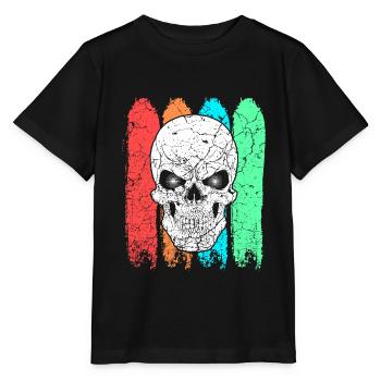 Skull colorful colored - Stanley/Stella MINI CREATOR Kids’ T-Shirt - black - Front - Mikhail (115cm)