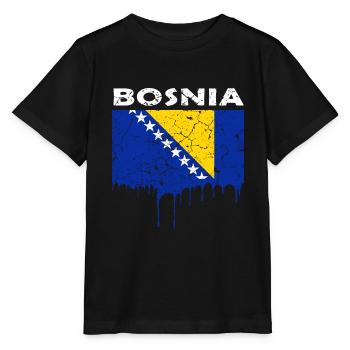 Bosnia flag - Stanley/Stella MINI CREATOR Kids’ T-Shirt - black - Front - Mikhail (115cm)